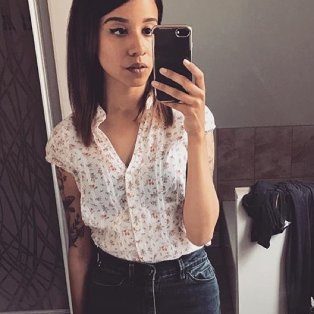 Floral button up